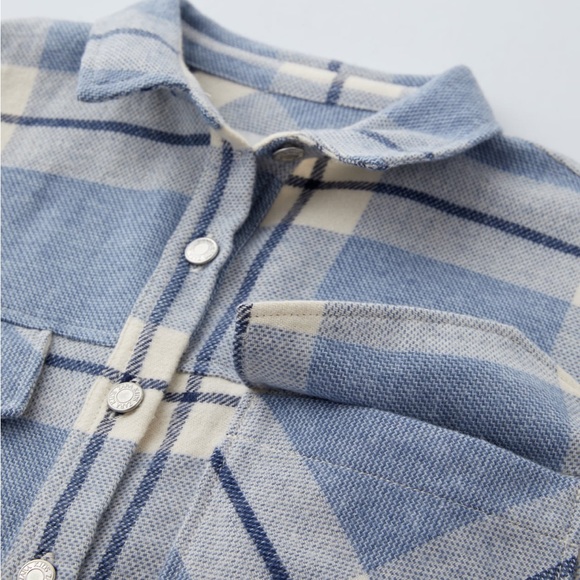 NWT Zara Girls Plaid Oversized Flannel - Picture 3 of 3